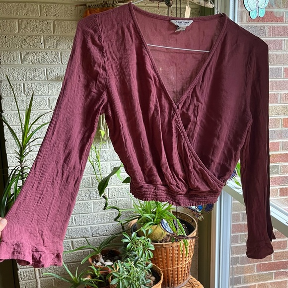 Mauve Taupe Hippie Boho Top - Picture 3 of 7